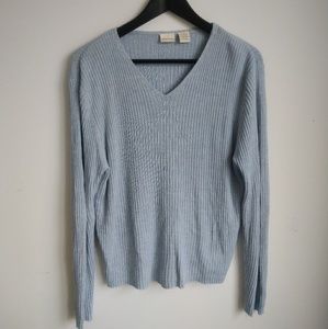 Merona Long Sleeve Ribbed Rayon V Neck Sweater